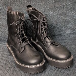 Torrid Black Platform Combat Boots Size 13WW